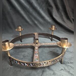 Vintage Terra Sancta Creations Brass Candleholder, 1967 Made in Israel